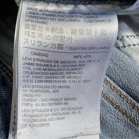 Levi’s 535 Super Skinny Frayed Jeans Size 32 Front Seam Raw Frayed Hem Mid Rise - Picture 11 of 11